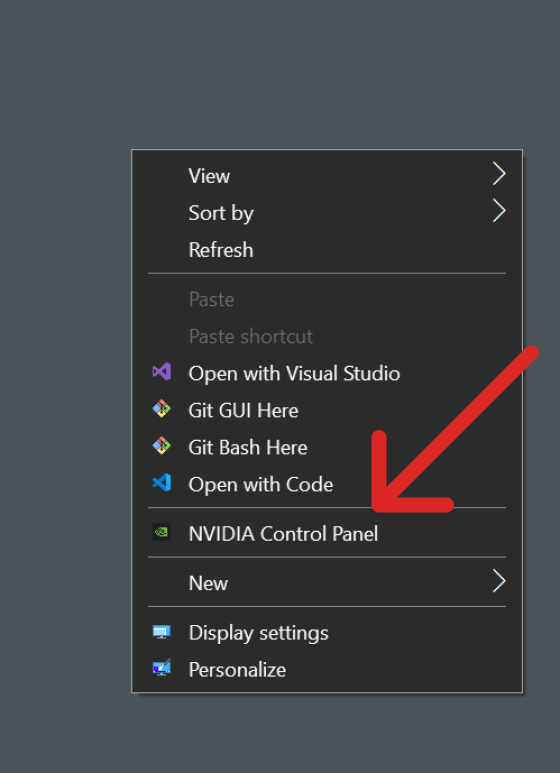 Desktop Nvidia Control Panel